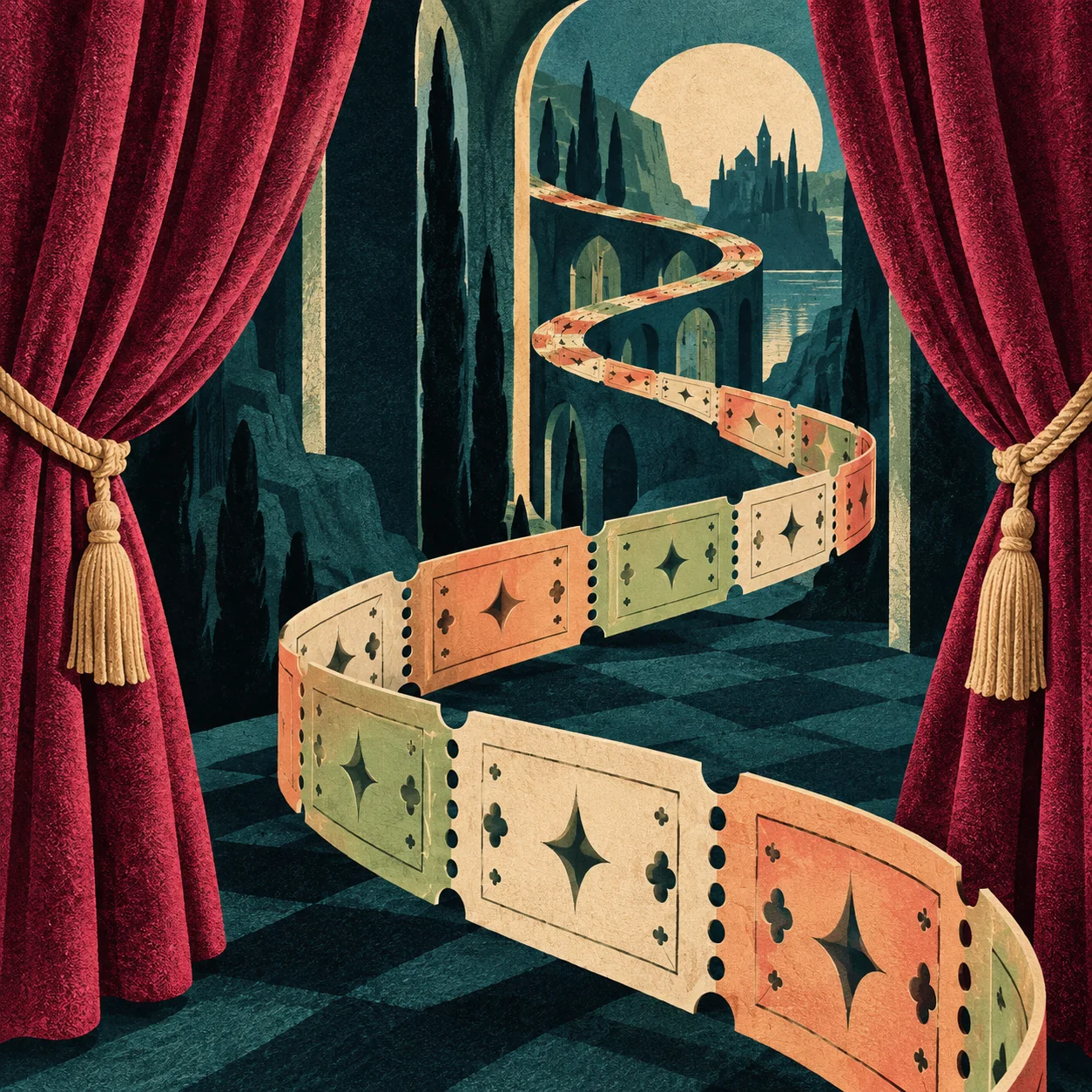 Abstract festival illustration for Lucky Reels